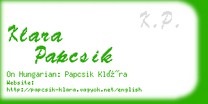 klara papcsik business card